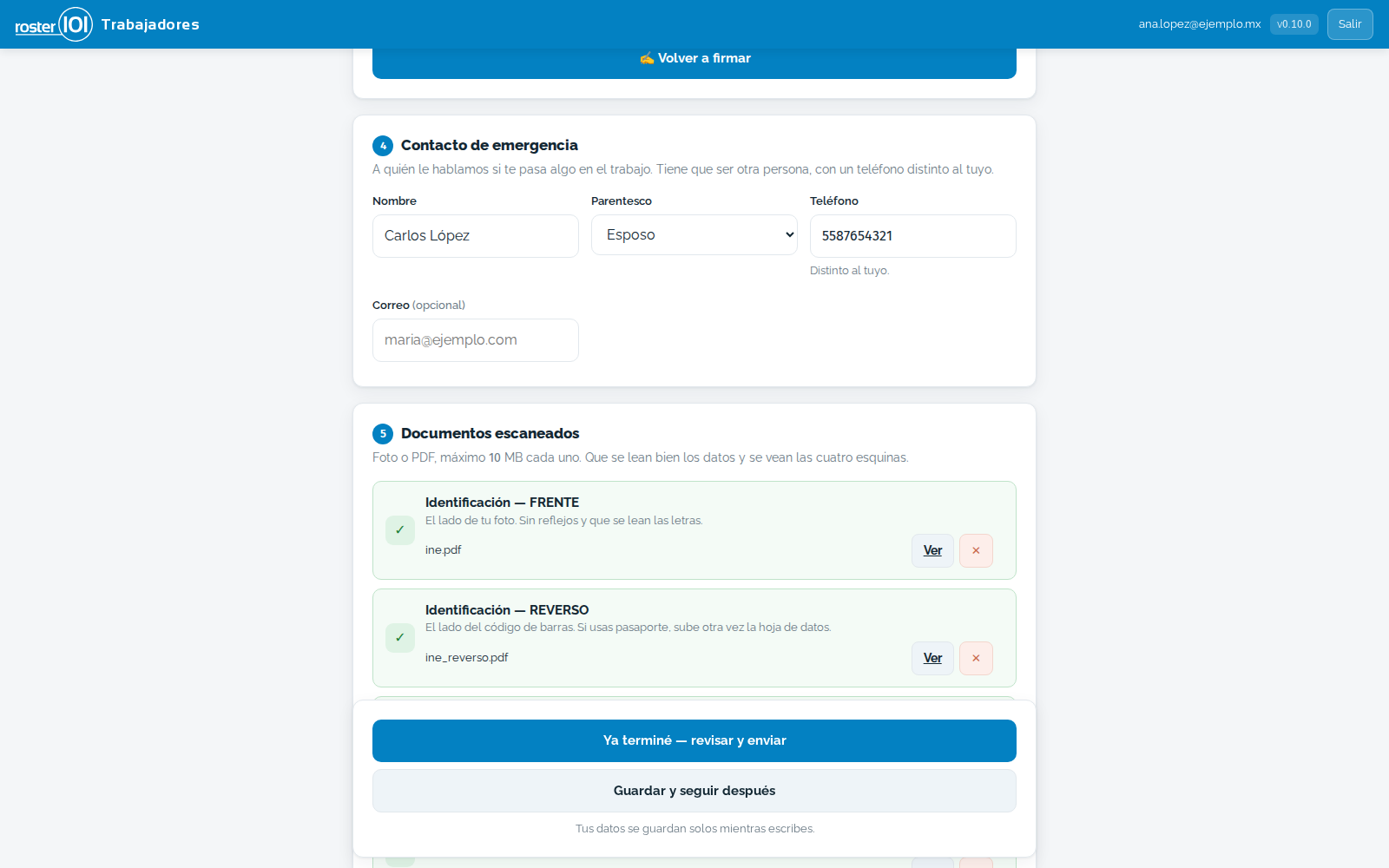 Documentos escaneados con la cámara